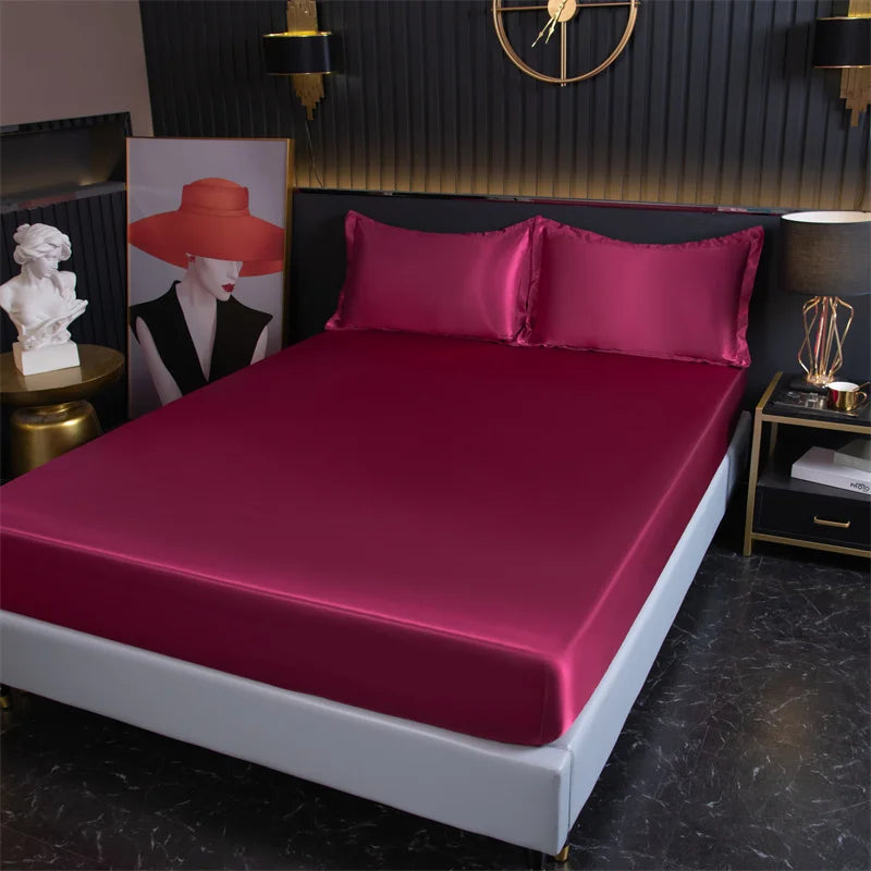 drap-housse haut de gamme en satin de luxe élastique