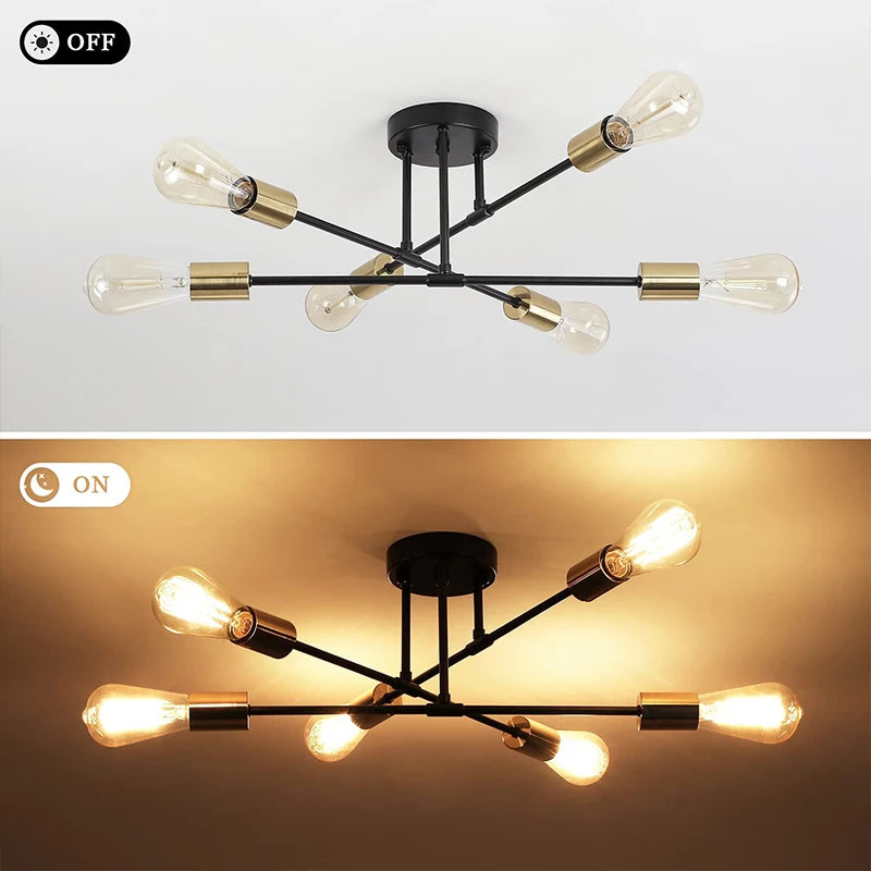 luxe rétro led lustre suspendu - vue 4 sur 9
