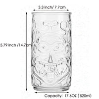 Mug tiki en verre transparent style bar festif