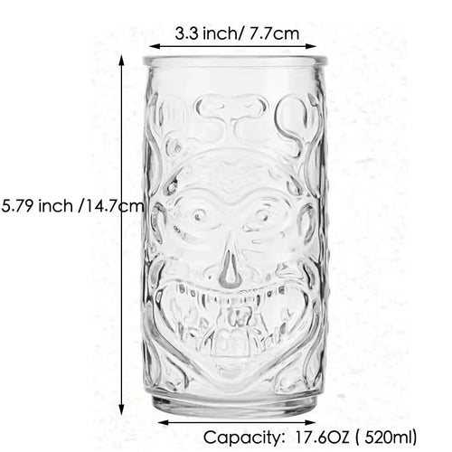 Mug tiki en verre transparent style bar festif