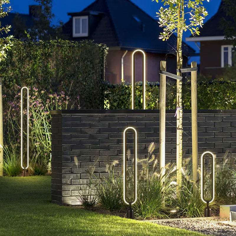 lampe LED extérieure ronde minimaliste pour jardin et allée