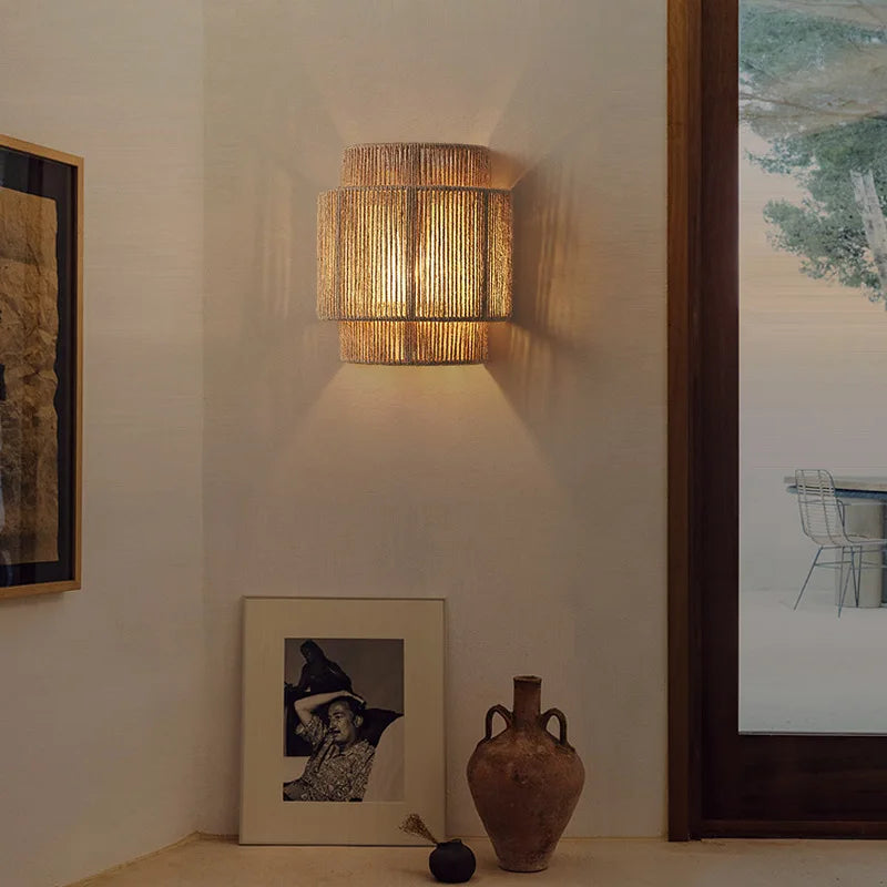 applique murale en corde de chanvre pour hôtel art déco créative - vue 3 sur 7