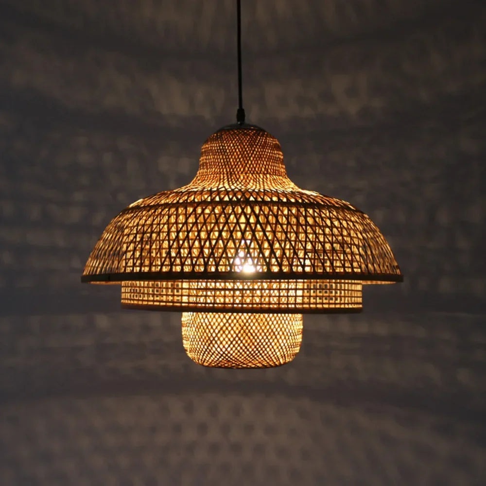 Suspension en Bambou tissage 26/30/50CM à LED - vue 5 sur 10