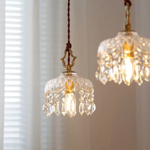 Suspension en verre rétro français