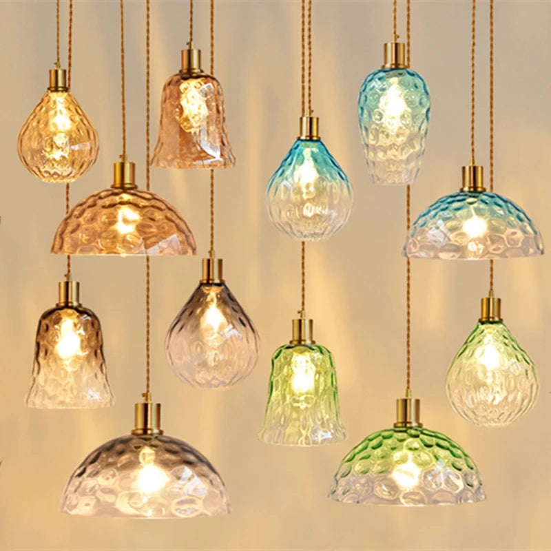 suspension vintage en verre pour décor d'intérieur