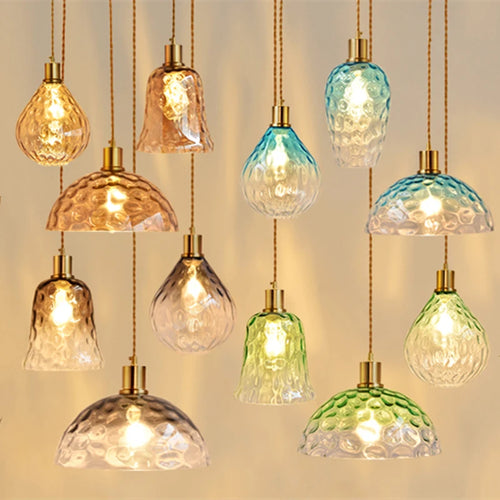 suspension vintage en verre pour décor d'intérieur