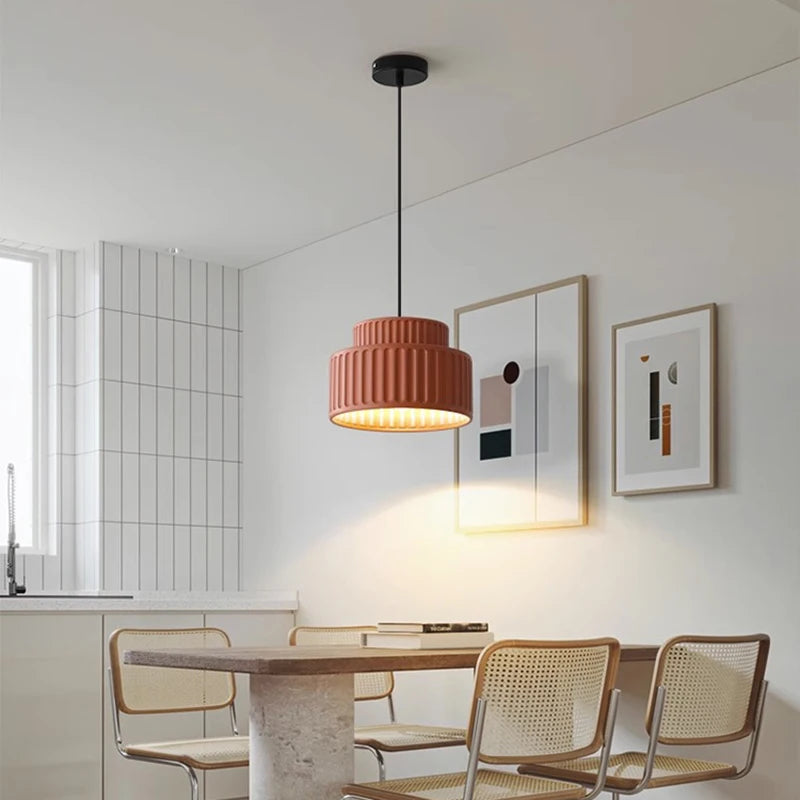 lampe led suspendue en résine design nordique simple décorative - vue 6 sur 10