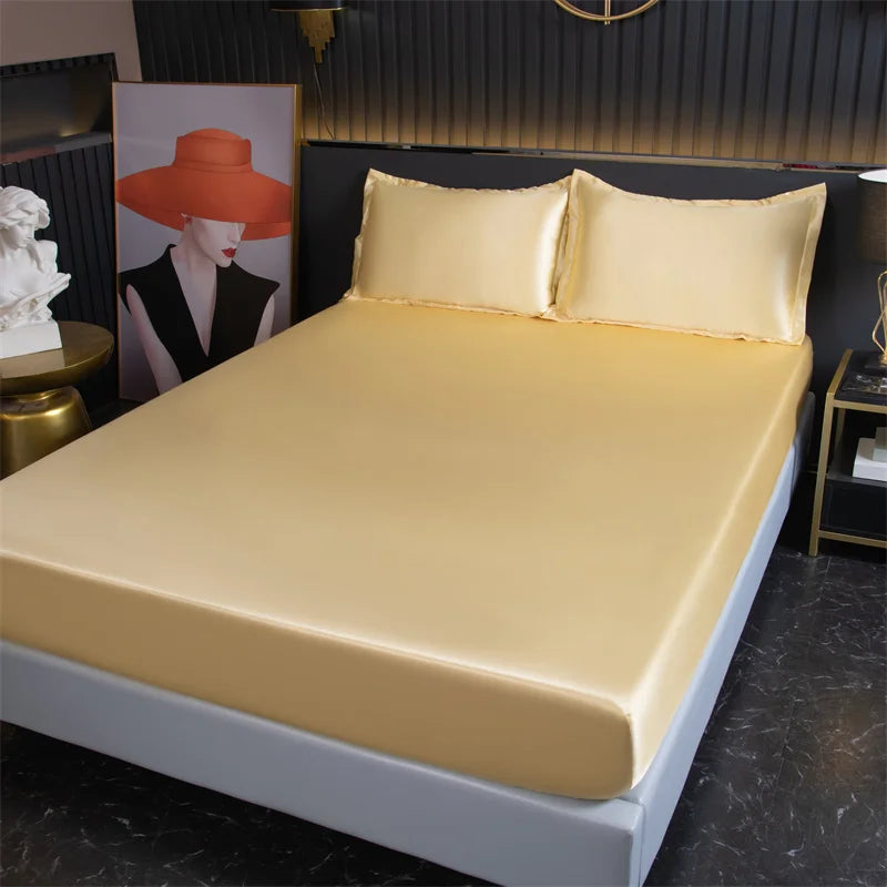 drap-housse haut de gamme en satin de luxe élastique