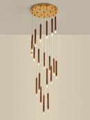 lustre led moderne en noyer pour duplex nordique simple