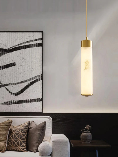 lustre en marbre naturel pur et cuivre pour décoration moderne minimaliste