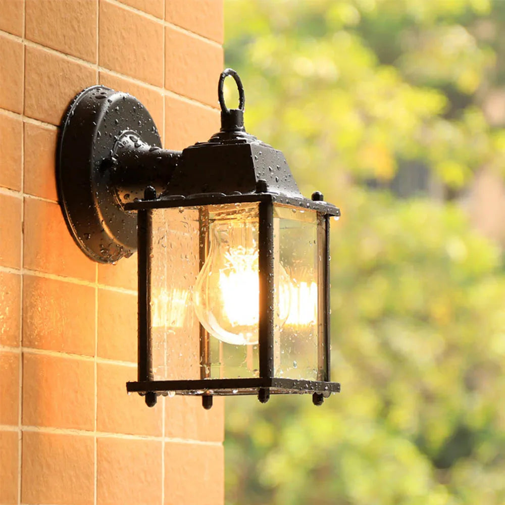 Style européen rétro applique murale extérieure lampe étanche décoration de jardin extérieur Vintage porche lampe noir