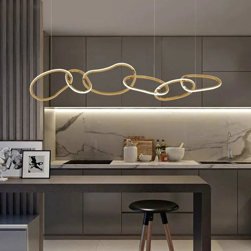 lustre Simple moderne île Restaurant suspension nordique luxe créatif en acier inoxydable galvanisé suspension