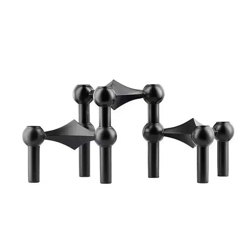 bougeoir en métal au design moléculaire pour décoration moderne - vue 12 sur 12
