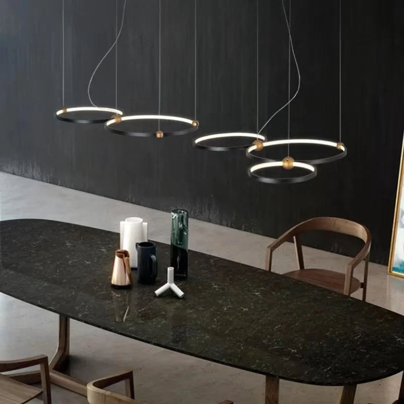 suspension moderne à anneau led pour décoration intérieure - vue 5 sur 9