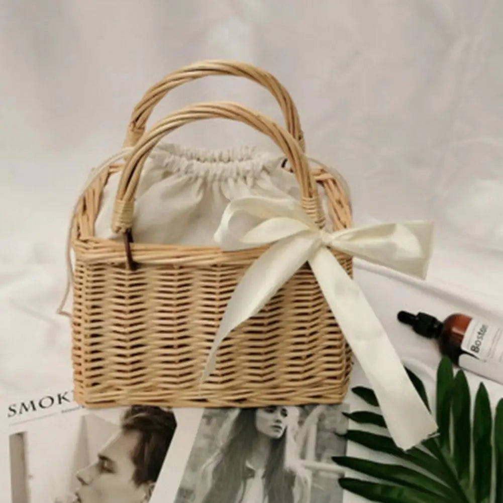 panier à fleurs en osier tissé à la main pour décoration rustique - vue 5 sur 7