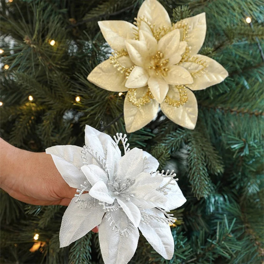 décorations de noël fleurs artificielles pour la maison 2025 - vue 3 sur 9