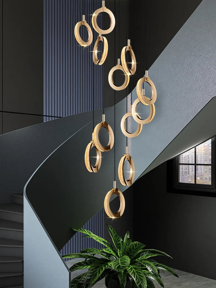 lustre de luxe moderne rotatif pour duplex nordique - vue 3 sur 20