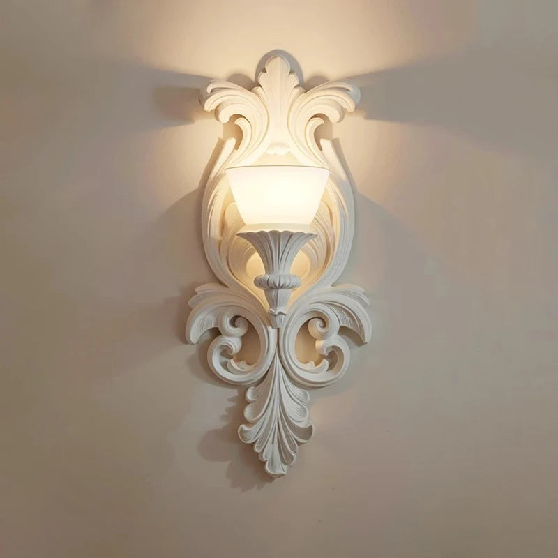 applique murale rétro française sculptée luminaire nordique de luxe décoratif - vue 2 sur 7
