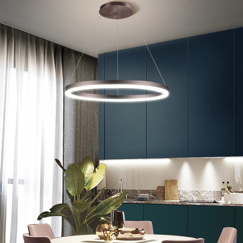 lustre led minimaliste nordique réglable avec lampe suspendue