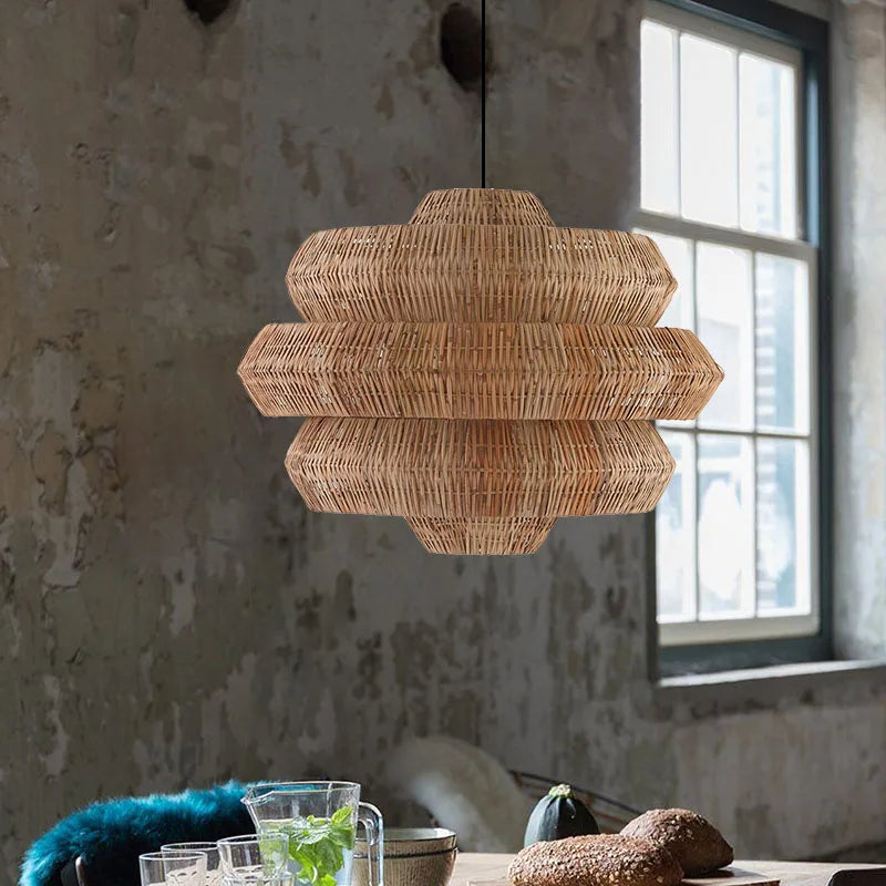 Suspension Bohemian Style Rattan Art en rotin - vue 5 sur 11
