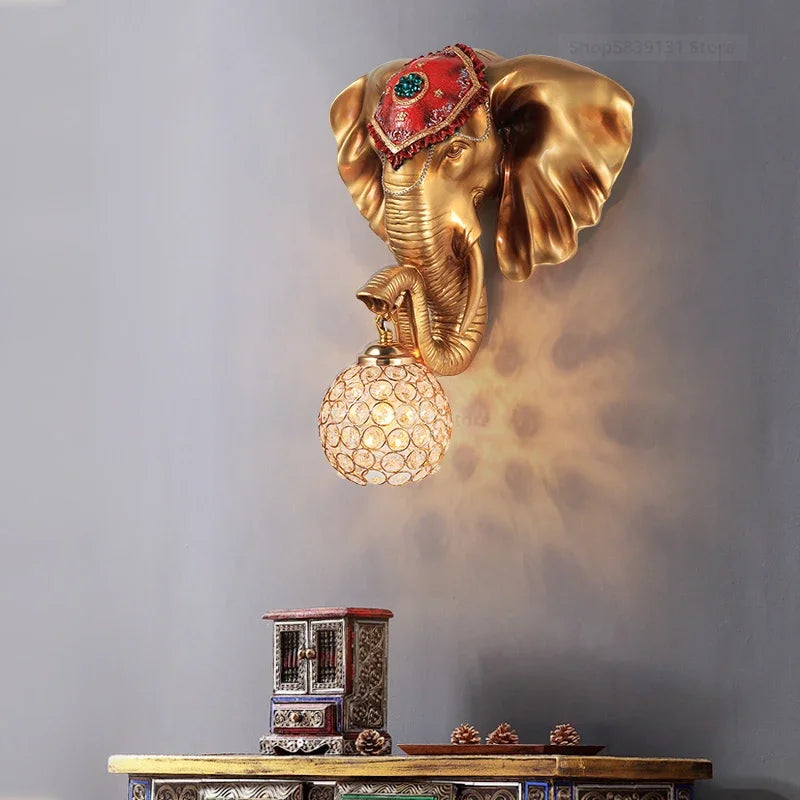 applique murale moderne éléphant décoration créative à LED - vue 6 sur 9