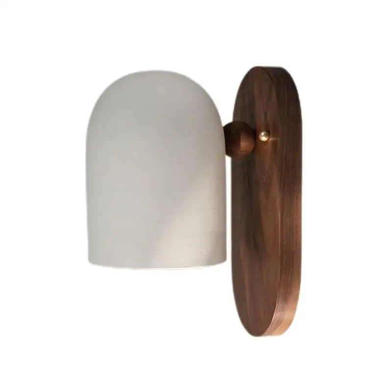 Walnut Wood Iron, Simple Modern Wabi-sabi style, Wall Sconce for Bedroom, Bedside, Living, Dining Room, Corridor Aisle - vue 7 sur 10