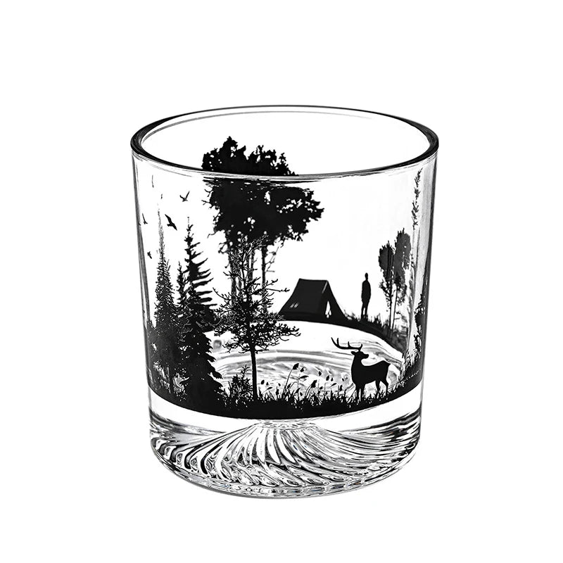 Verre à vin montagne enneigée relief rocher 300ml - vue 6 sur 6