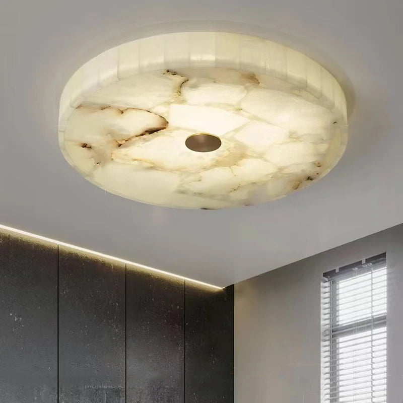plafonnier led moderne en marbre naturel luminaire décoratif - vue 6 sur 19
