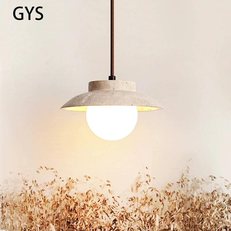 Suspension LED style nordique en pierre pour décoration maison