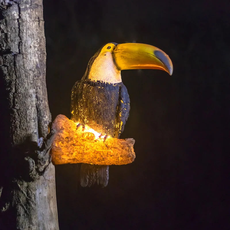 applique murale décorative toucan pour jardin et allée