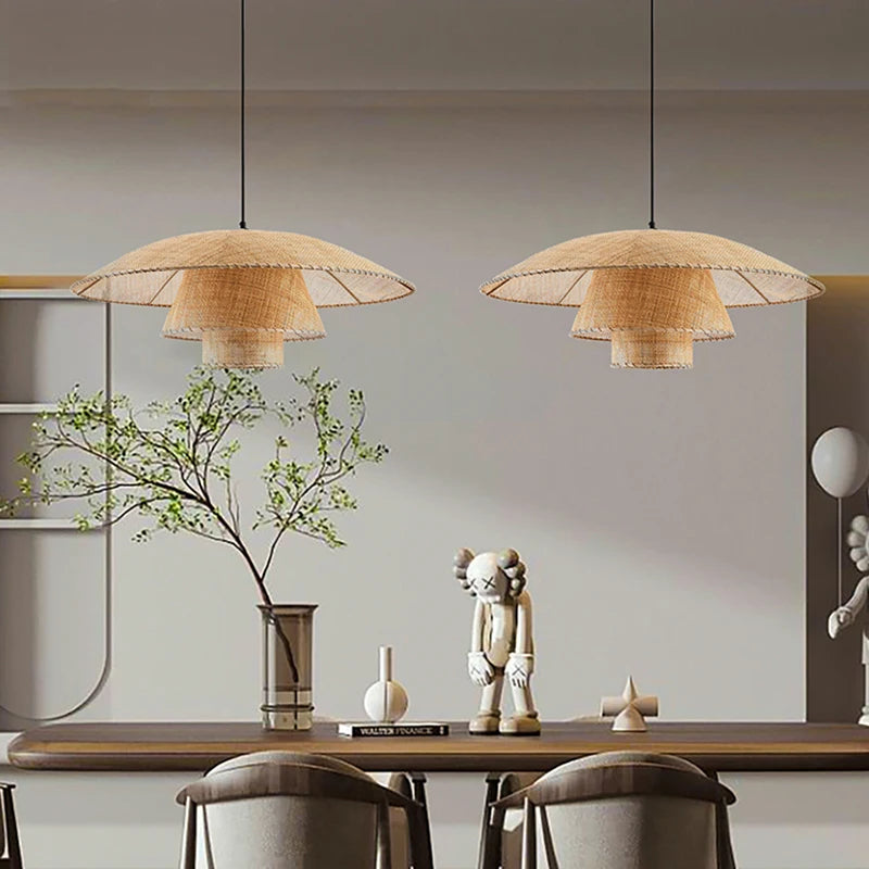 Suspension en rotin Vintage de Style japonais - vue 4 sur 10