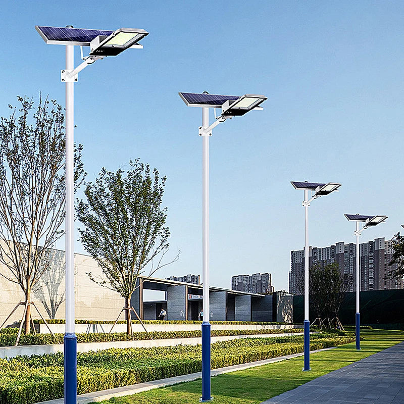 lampadaire solaire segmenté pour éclairage de jardin et vidéosurveillance - vue 4 sur 7