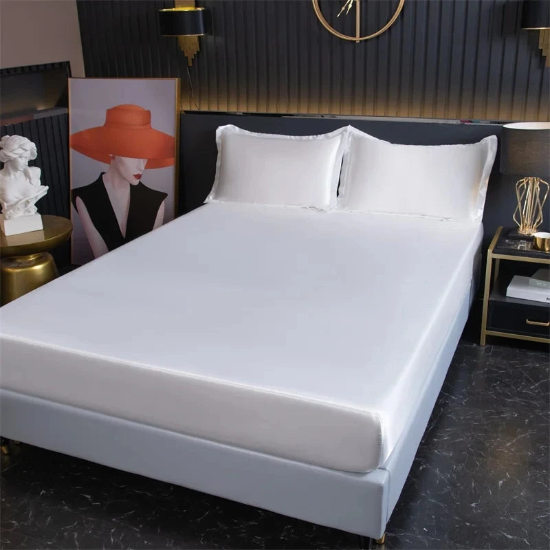 drap-housse haut de gamme en satin de luxe élastique
