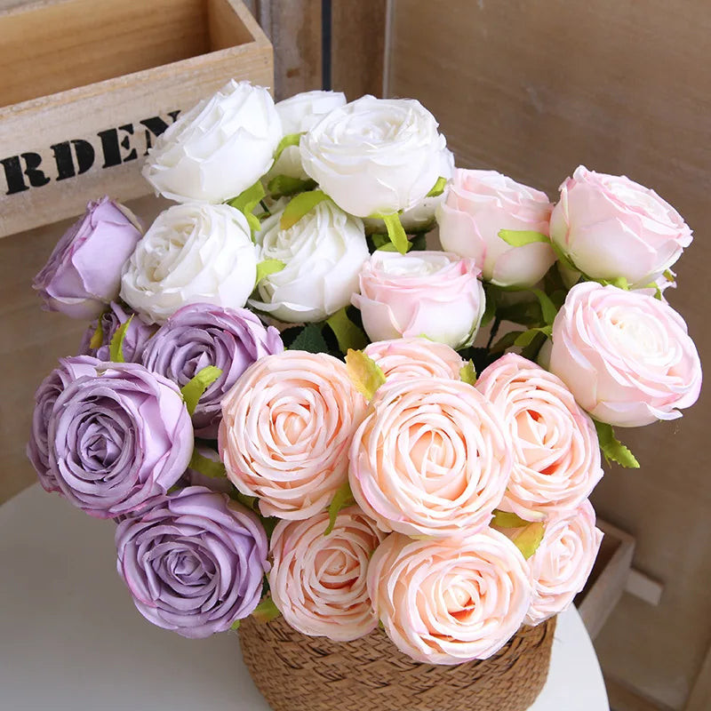 bouquets de roses artificielles pour décoration de mariage et artisanat - vue 3 sur 17