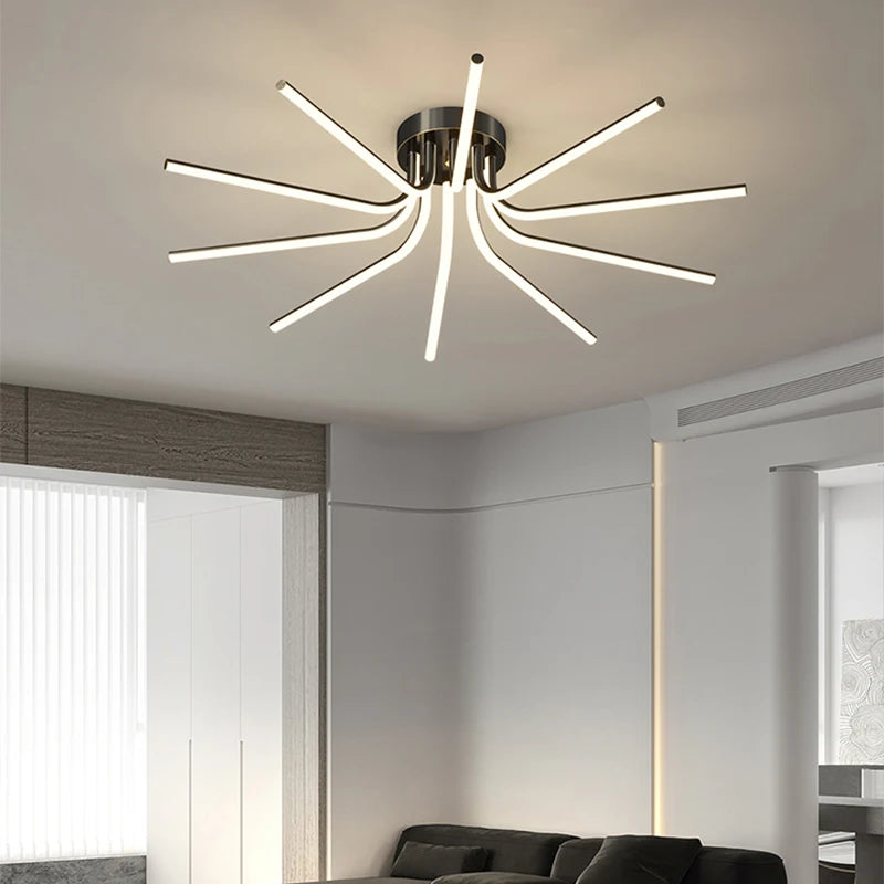 Plafonnier LED en cuivre au design moderne - vue 6 sur 12