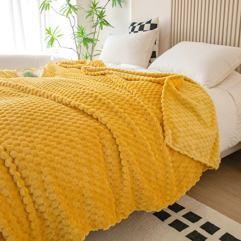 plaid carreaux doux moelleux velours salon chambre - vue 7 sur 7