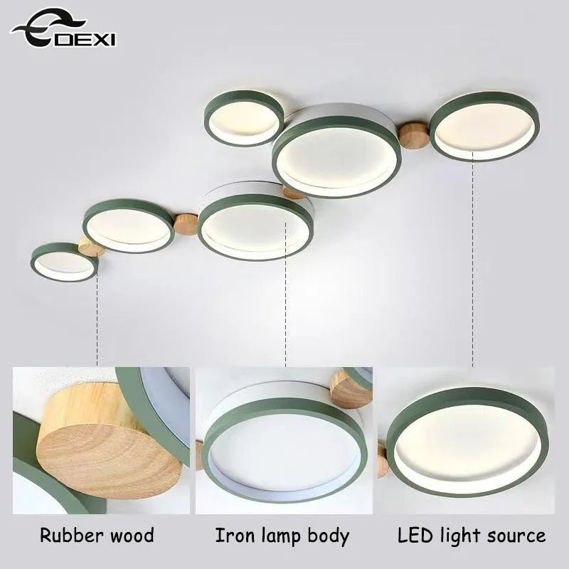 lustre nordique led pour salon café et vestiaire - vue 7 sur 25