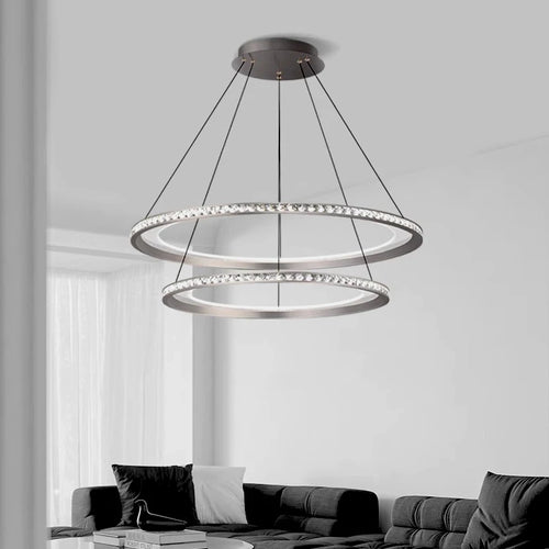 lustre moderne en suspension avec éclairage led intérieur