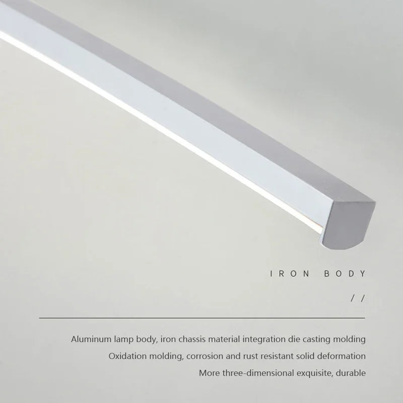 Applique murale LED ligne de salle de bain moderne lumière chambre salon étude mur lumière ambiante fer cuisson peinture lampes artisanales et lanterne - vue 6 sur 10