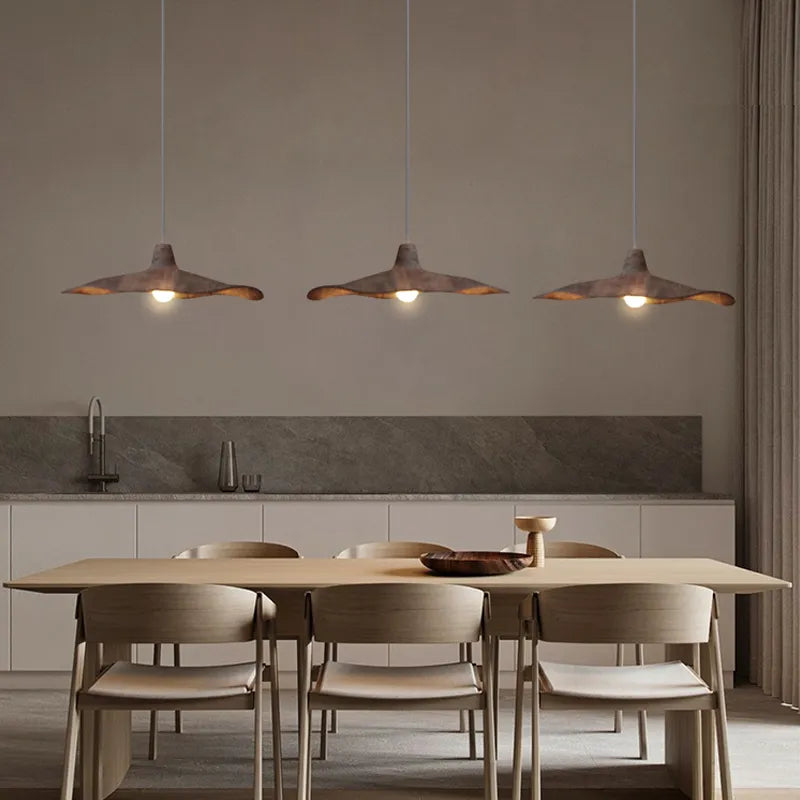 Vintage Wabi Sabi vent E27 suspension LED lumières Restaurant Bar café Loft lustre salle à manger décor à la maison chambre lampe de chevet