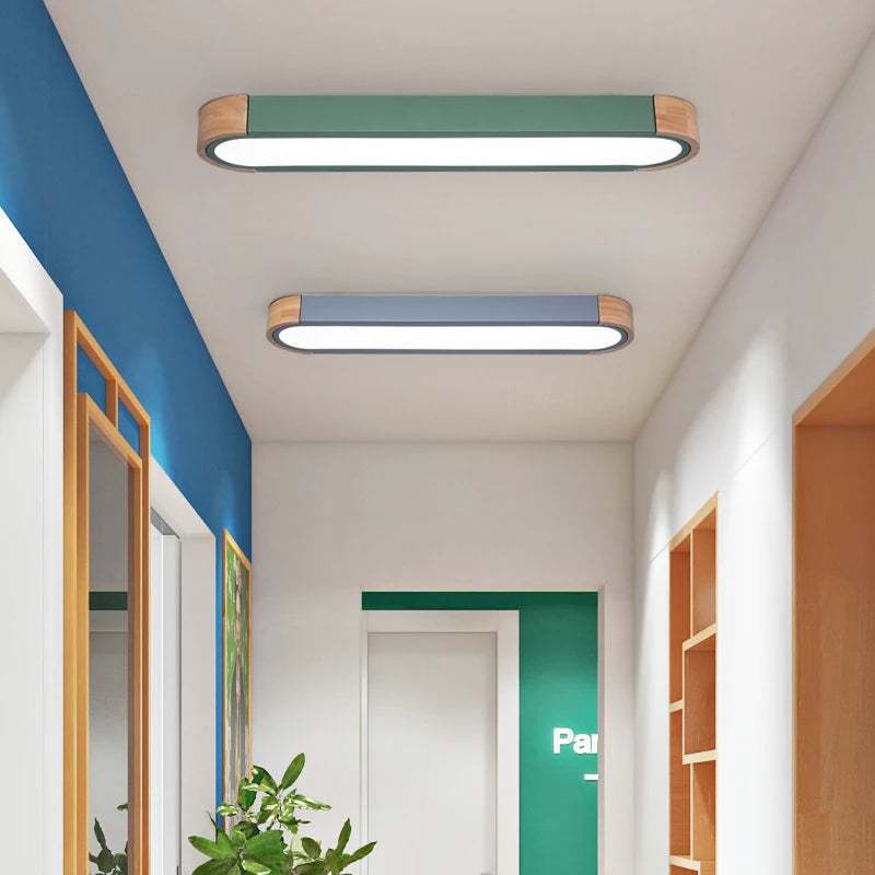 plafonnier led rectangulaire longue bande simple et créatif - vue 3 sur 15