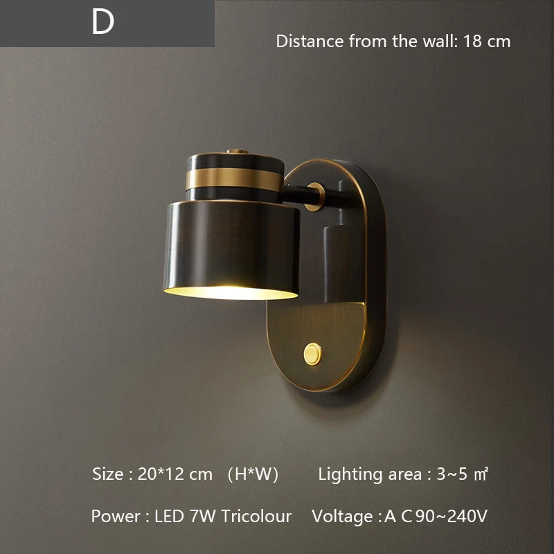 applique murale nordique en laiton lampe moderne à led pour intérieur - vue 13 sur 13