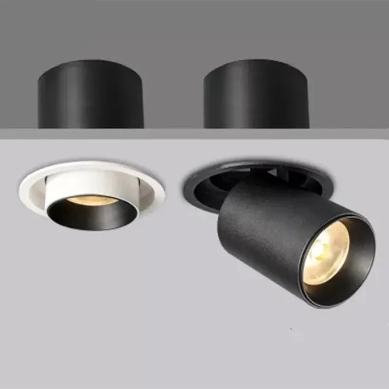 downlights led rotatifs à intensité variable epistar aluminium encastré cob spots - vue 6 sur 6