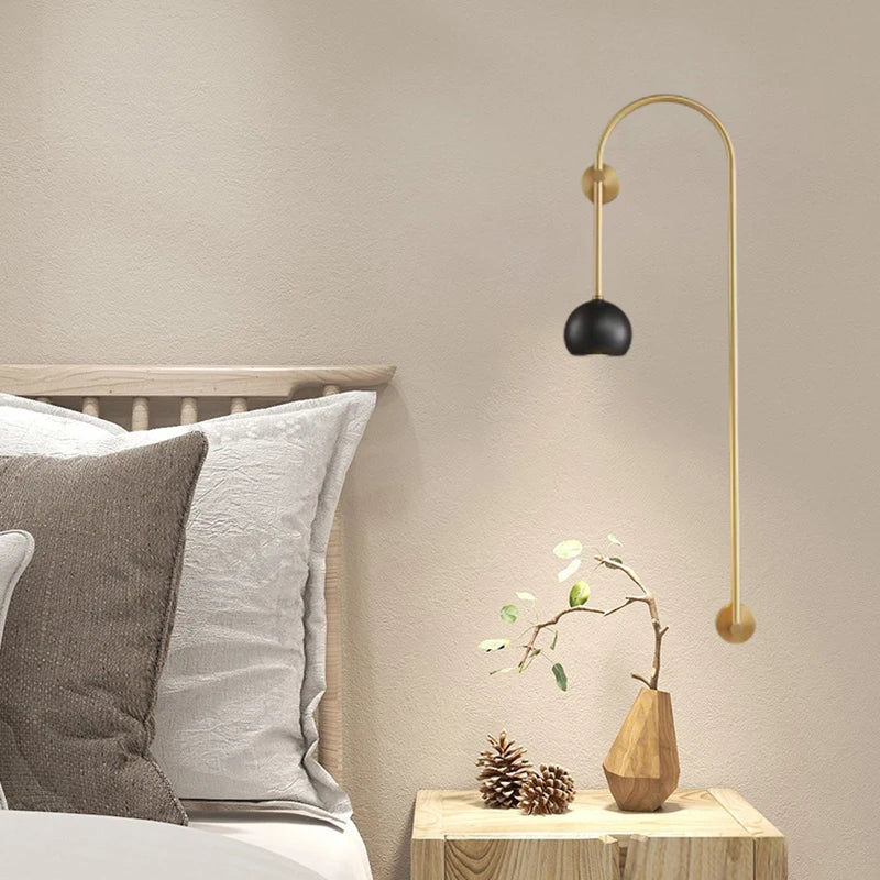 Art déco cuivre applique murale salon chambre Restaurant minimaliste applique lampe GU10 ampoule en laiton