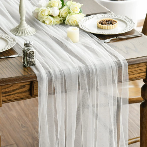 Chemin de table gaze transparente decoration mariage fete