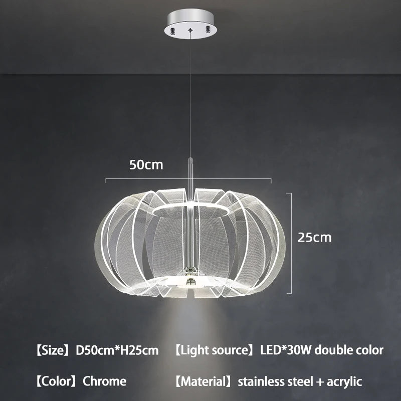 SANDYHA Art moderne rond acrylique lustres Lampara Techo Lampe Lustre Salon Abat-jour pour salle à manger Salon chambre lumières - vue 7 sur 7