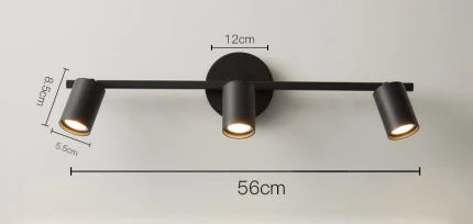applique murale led moderne à 3 têtes éclairage intérieur polyvalent - vue 9 sur 10