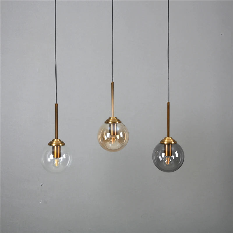 suspension modernes nordiques en verre led pour maison