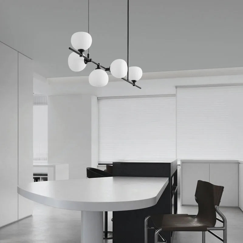 suspension moderne en laiton et verre hauteur réglable