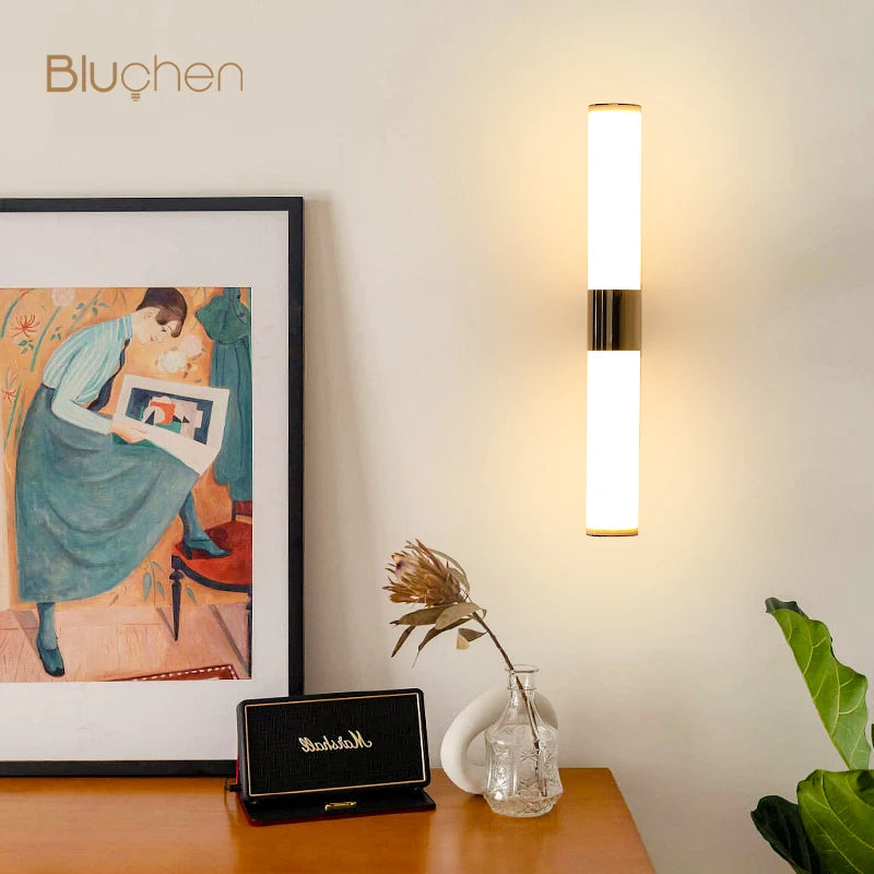 applique murale led moderne en acier inoxydable design nordique - vue 3 sur 7